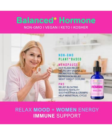 Wonder Femme Plant-Based Menopause Relief Tincture | 100% Natural Hormone Balance Supplement for Hot Flashes & Women s Health | 17 Herbal Ingredients - Buy Online on GoSupps.com