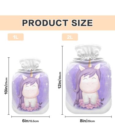 Cute Baby Unicorn Hot Water Bottle | Soft & Warm 1L Cover for Winter | Ideal for Bed Hands Neck & Shoulders - Buy Online on GoSupps.com