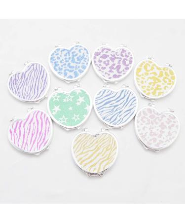 Minkissy Portable Heart Pocket Mirror - Foldable Double-Sided Steel Cosmetic Mirror for Girls & Women (Random Color) - Buy Online on GoSupps.com