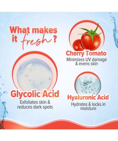 Detan+ Smoothie Face Wash with Cherry Tomato | Reduce Tanning & Hydrate Skin | Gentle Cleanser for Dirt & Oil | 3.38 Fl Oz | Shop Now - Buy Online on GoSupps.com