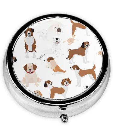 Beagle Dog Mini Round Pill Box | 3 Compartment Portable Organizer for Travel | Ideal Medicine Storage for Home & Office - Buy Online on GoSupps.com