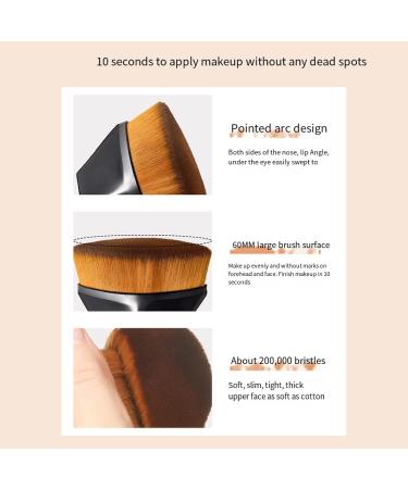 Foundation Brush Hexagon Foundation Brush Flat Top Foundation Brush Foundation Brush for Liquid Makeup Foundation Makeup Brush for Women with Bonus Protective Case Black Medium - Buy Online on GoSupps.com