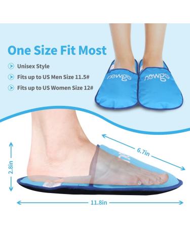 NEWGO Foot Ice Pack Slippers - 2 Pack Gel Therapy for Swollen & Painful Feet, Neuropathy, Chemotherapy & Diabetes Relief - Blue - Buy Online on GoSupps.com