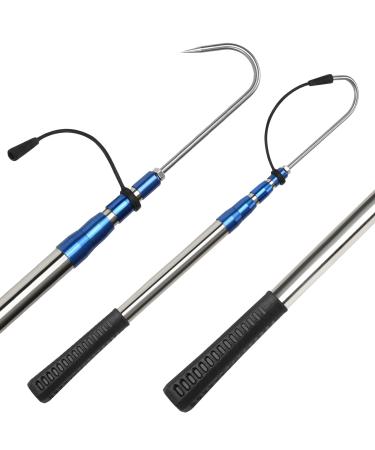 Komclub Telescopic fish gaff with stainless steel-lake angel-fishing spear hook device aluminum alloy bar with a soft handle for salt water-offshore ice tool blue - Buy Online on GoSupps.com