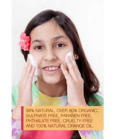 Organic Gentle Kids Foaming Face Wash - Natural, Vegan, Toxin-Free | Sulphate & Paraben Free | Orange Oil | For Kids & Preteens - Buy Online on GoSupps.com