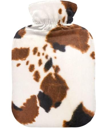 1L Animal Fur Hot Water Bottle - Black & Brown Texture for Neck & Shoulder Pain Relief | Heat & Cold Therapy - Buy Online on GoSupps.com