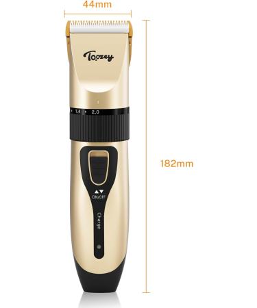 Toozey Silent Dog Clippers - Professional Rechargeable Cordless Trimmer for All Pet Hair - Grooming Clipper Kit for Thick/Long/Short/Curly Hair - Gold Color - Buy Online on GoSupps.com