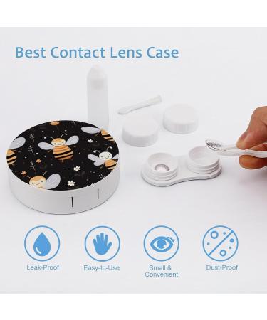 Floral Bee Contact Lens Case with Mirror - Cute Portable Eye Travel Kit for Contacts - Buy Online on GoSupps.com