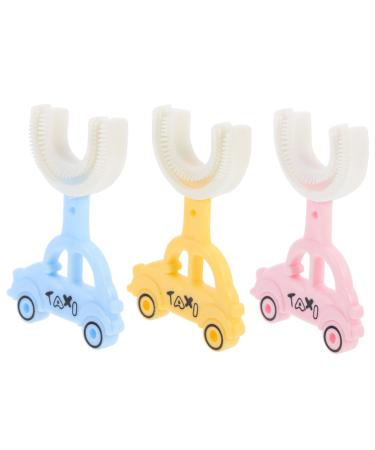 Coolhiya 3 pieces manual silicone toothbrushes for toddlers u shared children manual for children silicone children tooth cleaning brush