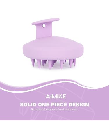 Aimike Silicone Scalp Massage Brush - Eco-Friendly Hair Growth & Peeling Tool | Wet & Dry Shampoo Brush in Violet Purple - Buy Online on GoSupps.com