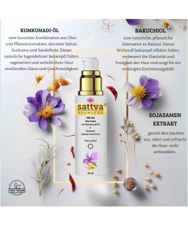 Sattva Face Cream for Men and Women - Anti-Wrinkle Cream Face Pro-Age Day Cream with Kumkumadi Oil - Anti-Ageing Moisturiser Face Cream - Buy Online on GoSupps.com