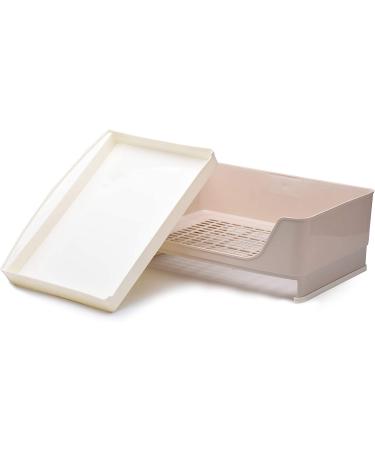 Rabbit Litter Box - Bonus Pads, Drawer, Corner Toilet Box - Ideal for Guinea Pigs, Chinchillas, Ferrets - Cream - Buy Online on GoSupps.com