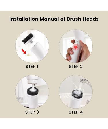 KINGDO Facial Cleansing Spin Brush - Exfoliating Face Scrubber | USB Rechargeable, IPX7 Waterproof, 3 Brush Heads | White - Buy Online on GoSupps.com