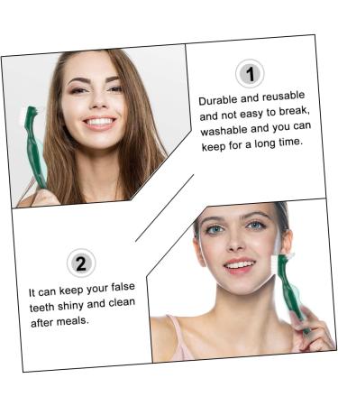 Gatuida 3ST Double-Headed Toothbrush Prosthesis - Adhesive Denture Brush for False Teeth Care | Multi-Layer Bristles Ideal for Gentle Cleaning - Buy Online on GoSupps.com