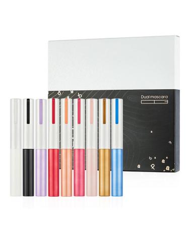 Waterproof 4D Colored Mascara 9 Colors Pack Mascara Set for Eyelash Charming Making Up Long-Lasting Mascara for Women Eye Makeup Sillervan