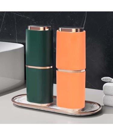 Travel Toothbrush Etui Set - 2-Piece Portable Holder & Toothpaste Storage Box - Blue & Orange - Buy Online on GoSupps.com
