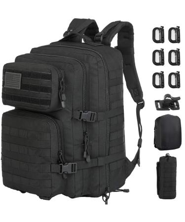GZ XINXING 45L Large Molle 3 Day Assault Pack Military Tactical Army Backpack Bug Out Bag Rucksack Daypack Black1