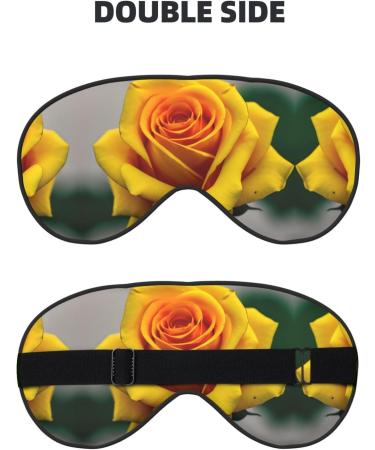 Yellow Rose Print Double-Sided Eye Mask | Soft Light Blocking | Enhance Sleep Quality - Buy Online on GoSupps.com