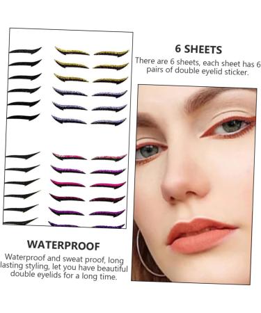 Ipetboom 6pcs Eyeliner Stickers Double Sided Eyelid Tape Products Reusable Double Eyelid Tapes Applique Flash - Buy Online on GoSupps.com