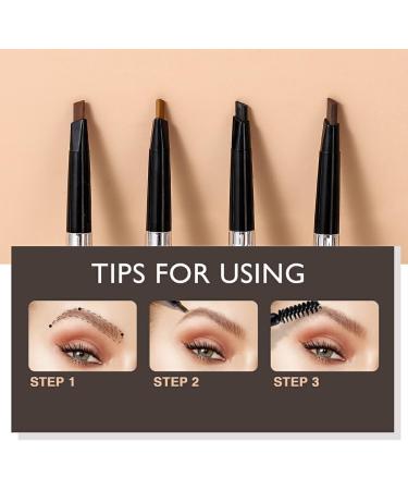 miduoidn Eyebrow Pen Double Head Smudge-proof Waterproof Long Lasting Eye Brow Pencil with Brush Replacement Refill Make Up Girls Gray Brown - Buy Online on GoSupps.com