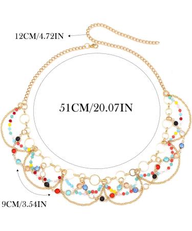 Zoestar Boho Head Chain Gold Crystal Headband Layered Tassel Bridal Headpiece Beads Festival Hair Accessories for Women and Girls - Buy Online on GoSupps.com