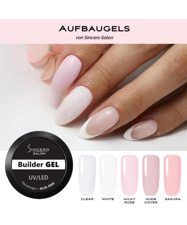 Sincero Salon Assembly Gel - Sakura - 50ml UV Gel for Nail Extensions Modeling & Nail Art - Acrylic Color Gel for Gel Nails & Sealing - Perfect for Professionals - Buy Online on GoSupps.com