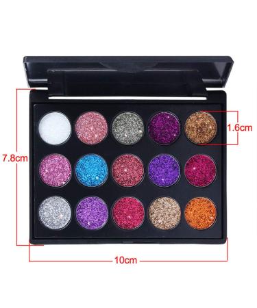 15 Colors Glitter Sparkle Eyeshadow Palette for Girls | Profusion Neon Shimmer Makeup Set - Buy Online on GoSupps.com