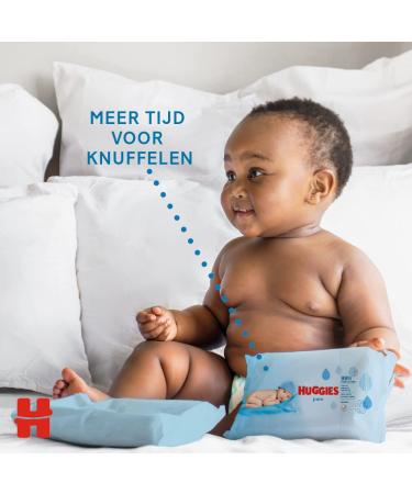 Huggies Pure Baby Cloths - 18 Packs (1008 Towels) | 99% Pure Water Perfume-Free Natural Wet Wipes for Gentle Cleaning & Protection - Buy Online on GoSupps.com