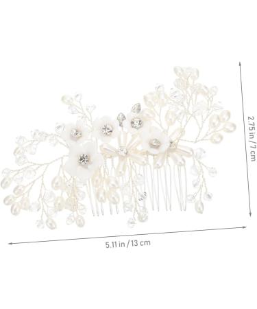 Ipetboom Flower Rhinestone Hair Comb Tiara Floral Hair Accessories Rhinestone Headpiece Bridal Side Flower Hair Comb Creative Hair Comb Women Hair Comb White Bride Plastic Hair up Wedding - Buy Online on GoSupps.com