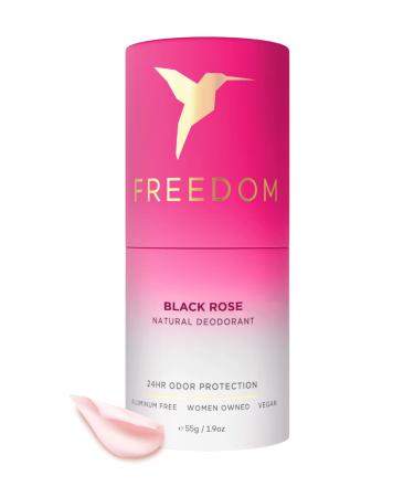 Freedom EWG Verified 100% Natural Aluminum Free Deodorant Stick For sensitive Skin for Women & Men - Cruelty Free, and It REALLY works (Black Rose, ECO Paper) Black Rose ECO Paper