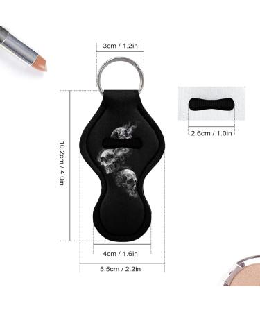 Poceacles Neoprene Clip On Lip Gloss Keyring with Wrist Strap Lip Balm Organizer (Black) - Buy Online on GoSupps.com