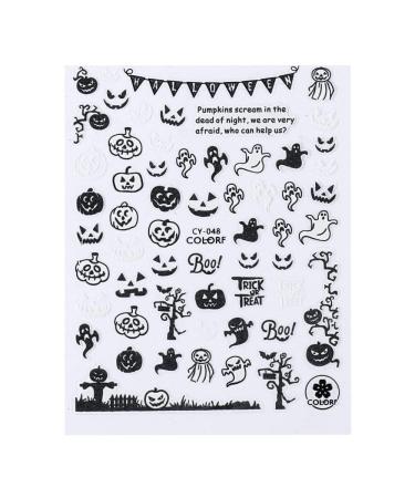 DIY Spider Web Sliders Decals Skull Pumpkin 3D Glow In The Dark Luminous Halloween Nail Stickers(CY-048)
