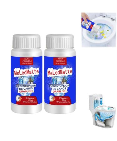 Meledmatte Powerful Pipe Dredging Agent Meledmatte Pipeline Dredging Agent for Kitchen Toilet Sink and Drain Pipe Dredging Powder Pipe Dredge Agent Portable Powder Cleaning Tool (2PC)