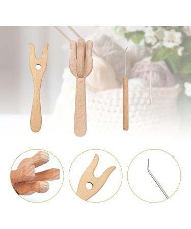 Lucet Fork and Needle Kit - 8Pcs Wooden Crochet Fork Set for DIY Bracelet and Necklace Weaving - Buy Online on GoSupps.com