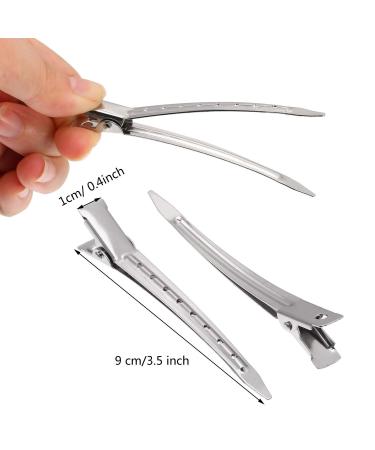 Voarge 24-Pack Silver Hair Clips - Metal Duck Bill & Alligator Curl Clips for Hairdressers | Durable Hair Clamps & Cut Clips - Buy Online on GoSupps.com