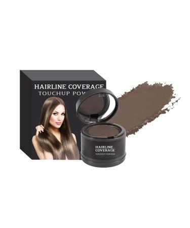Hairline Powder Hair Shadow Powder Dark Gray Hair Root Dye Shadow Cover Hair Root Concealer For Makeup for Men and Women Hair Root Dye with Mirror and Puff Dark Brown
