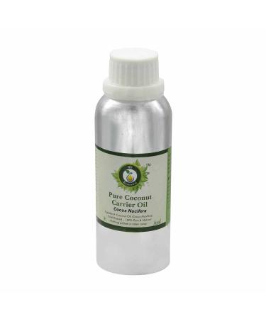 R V Essential Pure Coconut Carrier Oil 300ml (10oz)- Cocus Nucifera (100% Pure and Natural Cold Pressed)