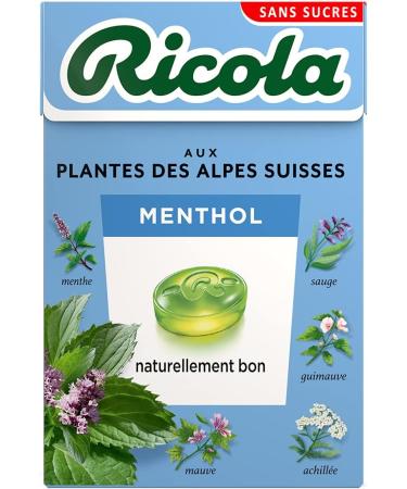 Ricola - Swiss Plant Sweets - Menthol Fragrance - Beneficial and Extra Fresh - Sugar Free - Box of 50g - Buy Online on GoSupps.com