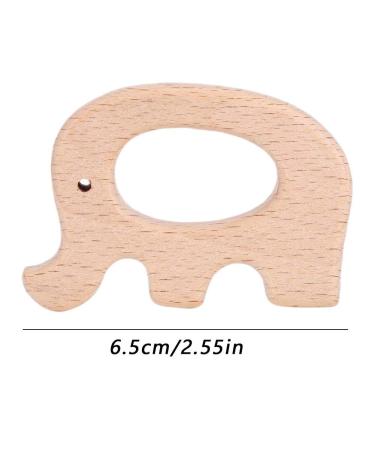 5Pcs Natural Beech Wood Baby Teether Rings - BPA-Free Cute Animal Shapes for Infants Teething (Elephant) - Buy Online on GoSupps.com