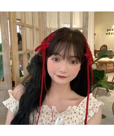 JSGHGDF 2 Cute Sweet Hair Clip Long Ribbon -style Bunches Sweet Balletcore Black - Buy Online on GoSupps.com