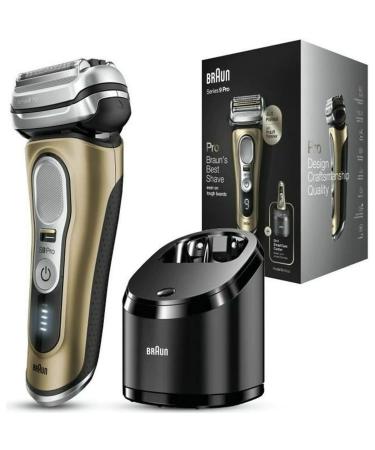 Braun Series 9 Pro 9469cc Wet & Dry Shaver with 5-in-1 SmartCare Center and Leather Travel case Gold