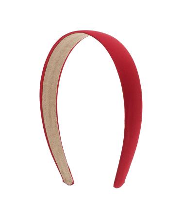1 Inch Satin Hard Headband (Dark Red)