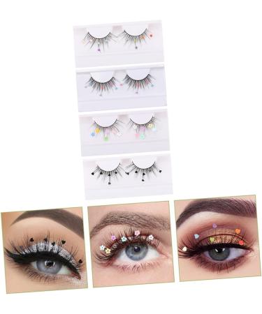 Healeved 4 Pairs Sequin False Eyelashes Sequins Lash Extensions Butterflies Sequins Lashes False Sequins Eyelashes Fake Eyelashes Colored Eyelashes Butterflies Eyelashes Glitter Eyelashes - Buy Online on GoSupps.com