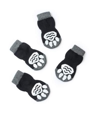 Pet Heroic Indoor Anti-slip socks for dogs and cats-8 sizes from S to 5xl for small-riani animals-paw protection and traction thanks to silicone gel black mode 4x large