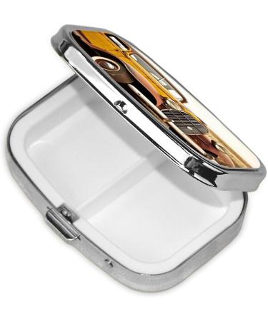Antique Car Printed Square Pill Box | Portable Travel Medicine Organizer | eCommerce International Shipping - Buy Online on GoSupps.com