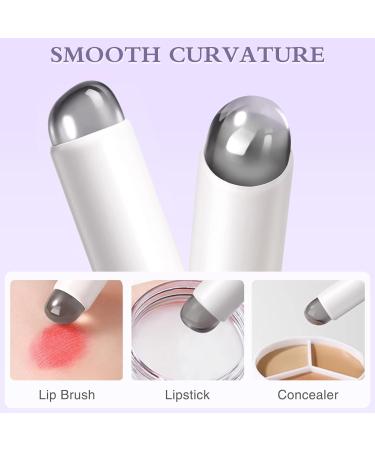 Arqumi 2PCS Lip Brush Set - Silicone Lipstick Applicators Round Head Lip Smudge Brushes Makeup Brush with Dust Storage Tube | Perfect for Lip Gloss & Makeup - Buy Online on GoSupps.com