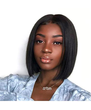 Supyini 12-Inch Black Wig with Fringe - 100% Brazilian Afro Real Hair No Lace Front Smooth PU Fake Scalp for Women - Buy Online on GoSupps.com