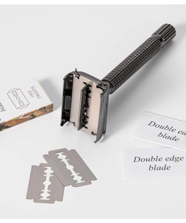 DreamGenius Long Handle Double Edge Safety Razor Set with Butterfly Open Design - Perfect for Men & Women - Includes 10 Stainless Steel Blades - Buy Online on GoSupps.com