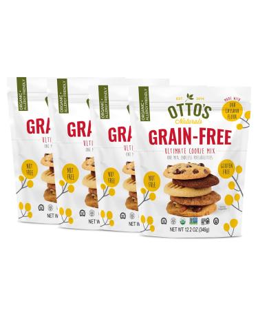 Ottos Naturals Grain-Free Ultimate Cookie Mix, Made with Organic Cassava Flour, Gluten-Free All-Purpose Cookie Mix, Non-GMO Verified, 12.2 Oz Bag (Pack of 4)