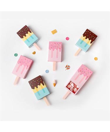 Candy Box 10Pcs Dragee Wrapping Party Gift Flower Box Sweet Wedding Candy Chocolatees (Color : Pink ice cream box) (Size : Blue Ice Cream Box) - Buy Online on GoSupps.com